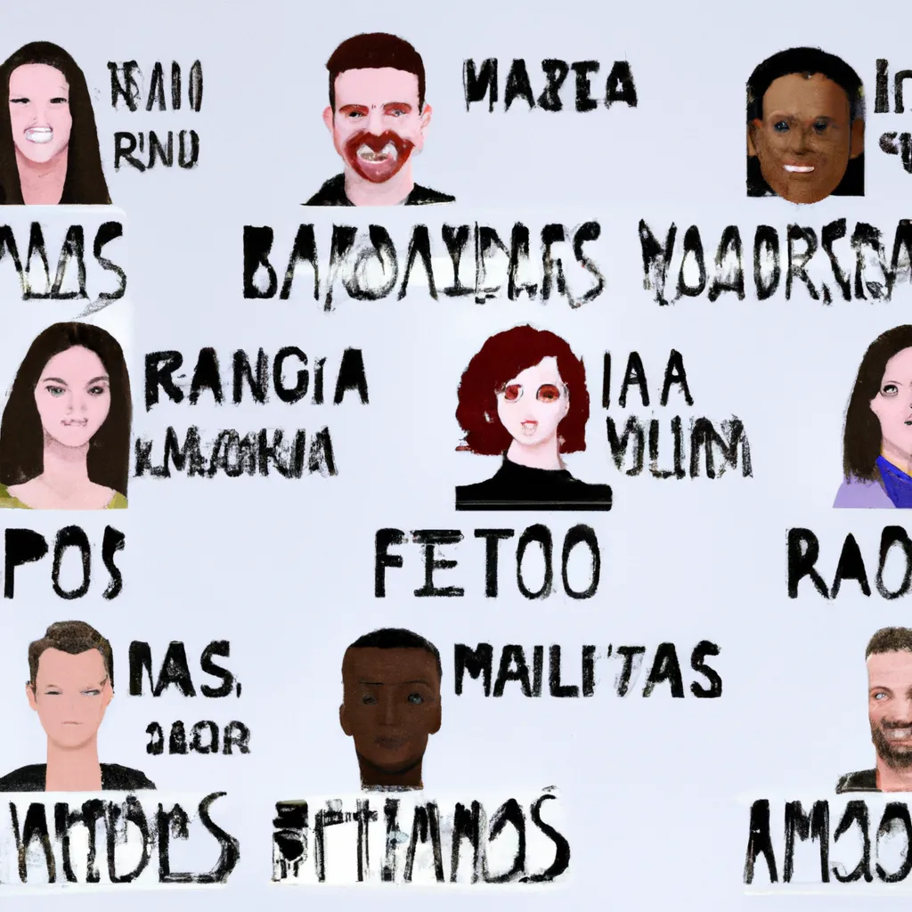 Fotos nomes de pessoas em ingles